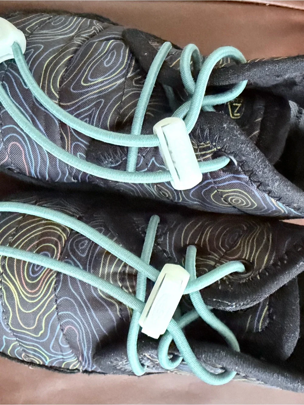 KEEN Kids Navy Topographic Ankle Boots with Teal Accents